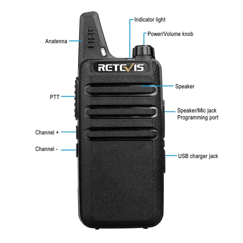 RT22 Mini Walkie Talkie Long Range Two Way Radio for Hotel Security and Team Communication