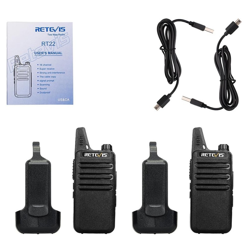 RT22 Mini Walkie Talkie Long Range Two Way Radio for Hotel Security and Team Communication