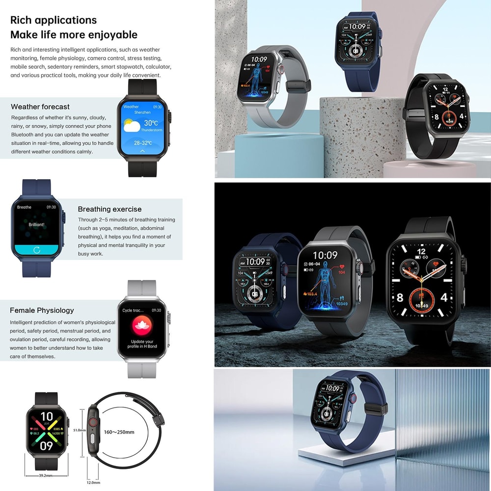 NX15 Smart Watch With Bluetooth Call 196 HD Display Health Tracker IP68 Waterproof Fitness Watch 11