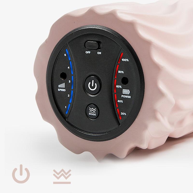 Three-Zone Vibration Foam Roller Electric Muscle Recovery Massage Roller USB Rechargeable 5-Speed
