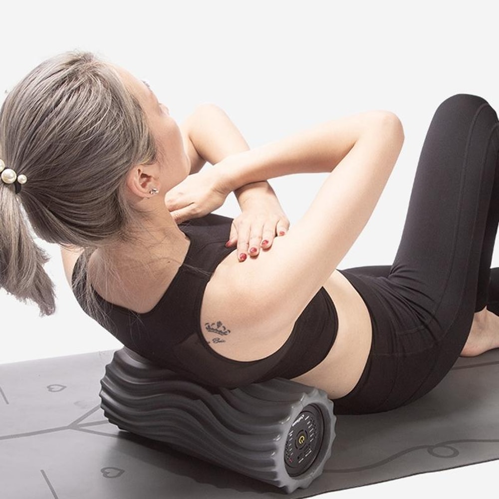 Three-Zone Vibration Foam Roller Electric Muscle Recovery Massage Roller USB Rechargeable 5-Speed