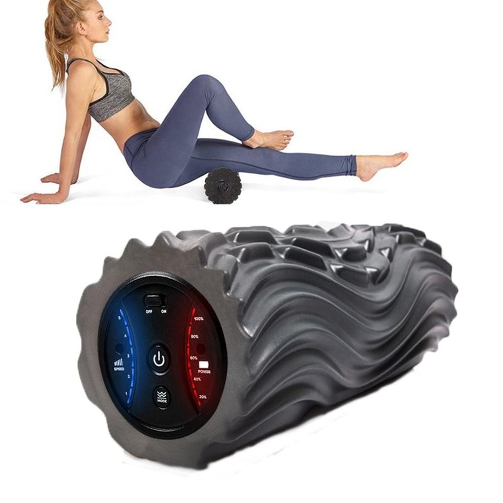 Three-Zone Vibration Foam Roller Electric Muscle Recovery Massage Roller USB Rechargeable 5-Speed