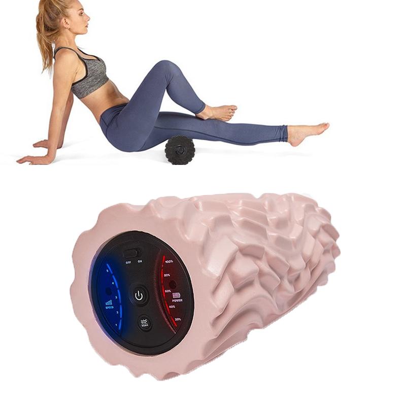 Three-Zone Vibration Foam Roller Electric Muscle Recovery Massage Roller USB Rechargeable 5-Speed