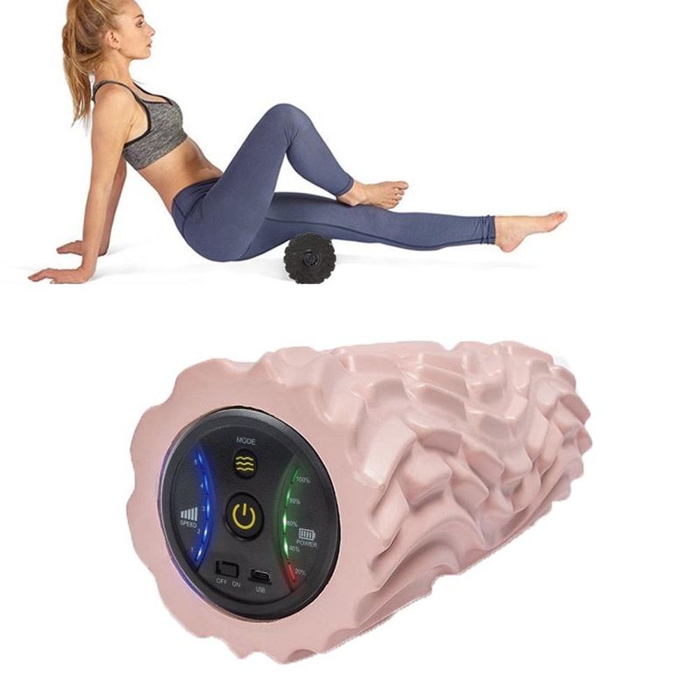 Three-Zone Vibration Foam Roller Electric Muscle Recovery Massage Roller USB Rechargeable 5-Speed
