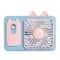 Cute Cartoon Kitten USB Rechargeable Portable Handheld & Desktop Fan, Pink Personal Cooling Device