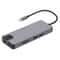 8-in-1 USB-C Docking Station HDMI VGA LAN Multiport Adapter SD Card Reader Grey