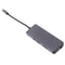 8-in-1 USB-C Docking Station HDMI VGA LAN Multiport Adapter SD Card Reader Grey