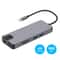 8-in-1 USB-C Docking Station HDMI VGA LAN Multiport Adapter SD Card Reader Grey