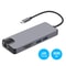 8-in-1 USB-C Docking Station HDMI VGA LAN Multiport Adapter SD Card Reader Grey
