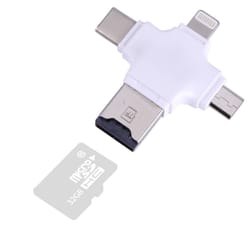 4 in 1 usb c otg card reader with usb 2.0 micro usb lightning 8 pin tf card adapter for macbook pc phone