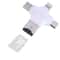 4 in 1 USB C OTG Card Reader with USB 2.0 Micro USB Lightning 8 Pin TF Card Adapter for MacBook PC Phone