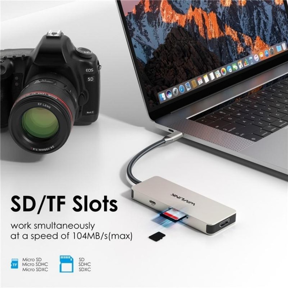 7-in-1 USB C Docking Station 4K HDMI 100W PD SD TF Card Reader Hub