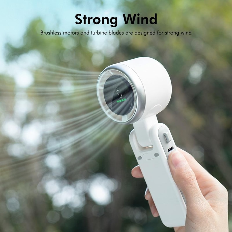 Hat-Prince Foldable Neck Fan 3600mAh USB Rechargeable Turbo Cooling Fan Digital Display