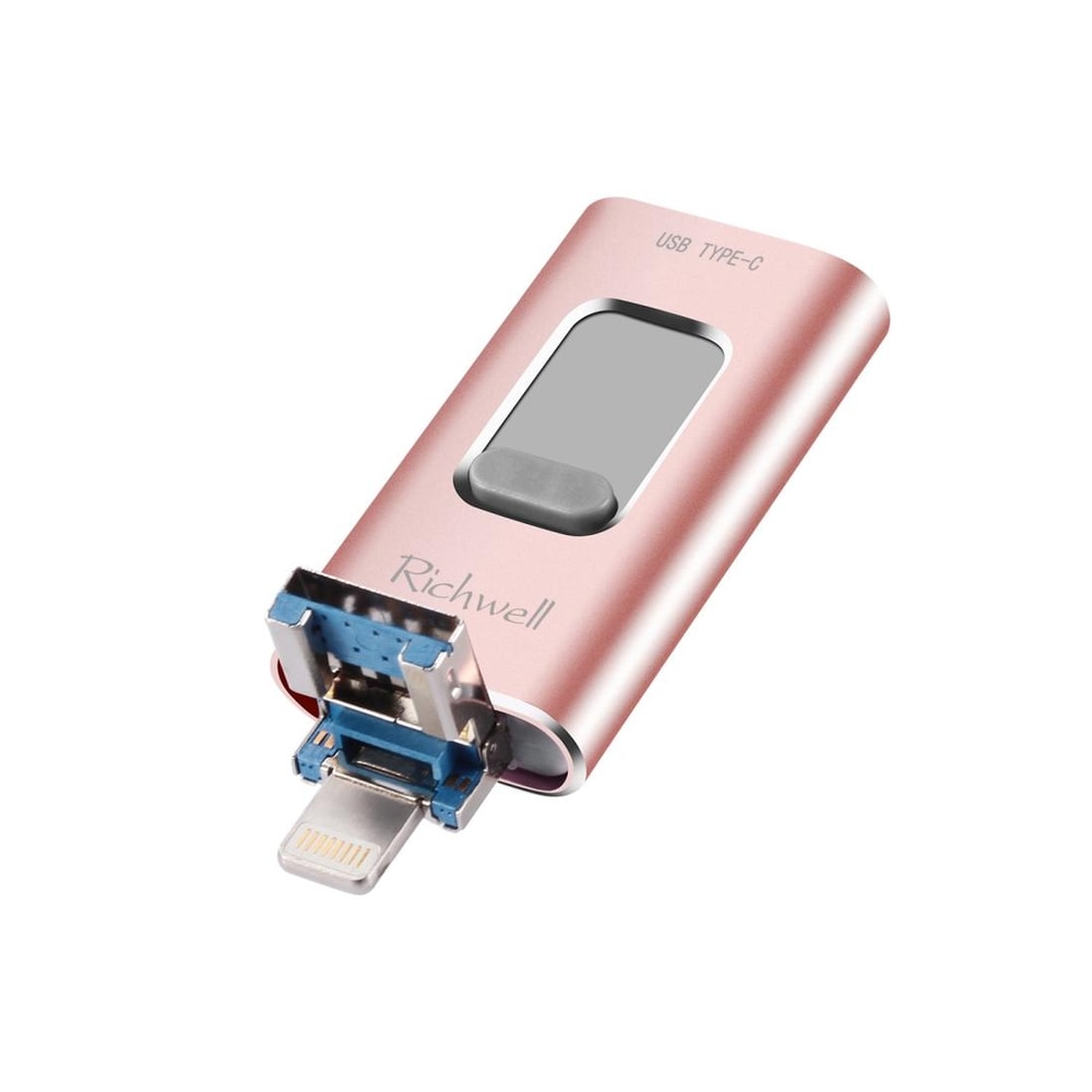 Richwell 3 in 1 OTG USB Drive Type C Lightning USB 3.0 16GB Metal Flash Drive