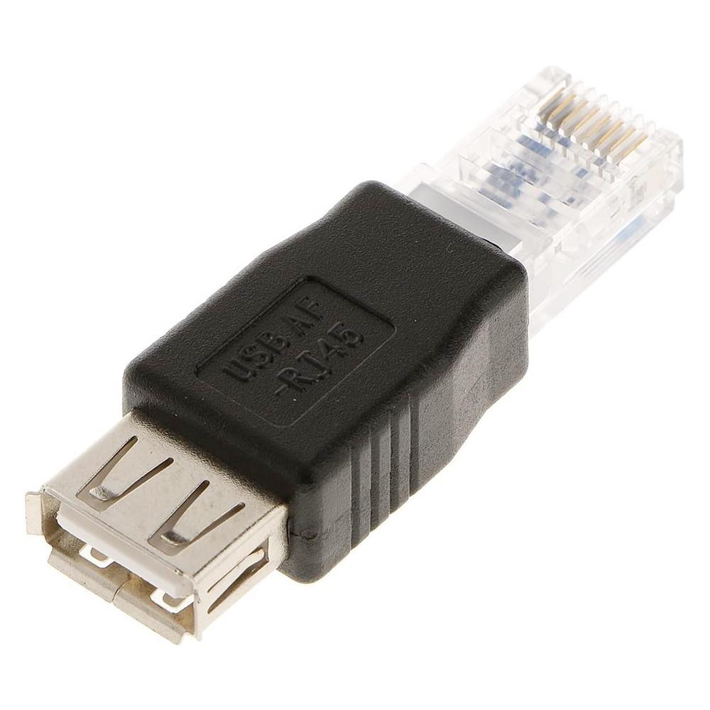 RJ45 Male to USB-A Female Adapter Black Network Converter for Stable Device Connectivity