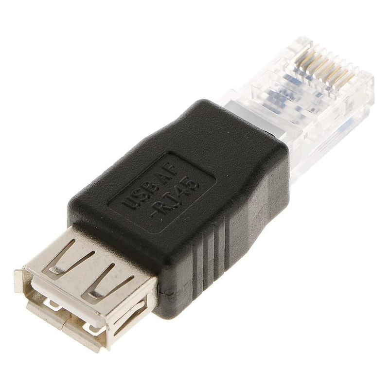 RJ45 Male to USB-A Female Adapter Black Network Converter for Stable Device Connectivity
