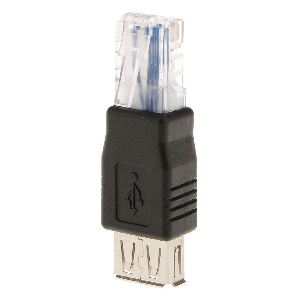 RJ45 Male to USB-A Female Adapter Black Network Converter for Stable Device Connectivity