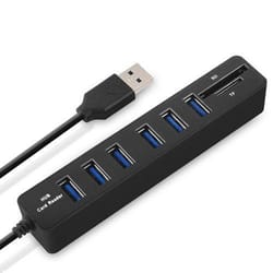 6 port usb 2.0 hub with sd tf card reader, multi usb splitter for laptop & pc