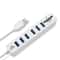 6 Port USB 2.0 Hub with SD TF Card Reader, Multi USB Splitter for Laptop & PC