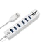 6 Port USB 2.0 Hub with SD TF Card Reader, Multi USB Splitter for Laptop & PC