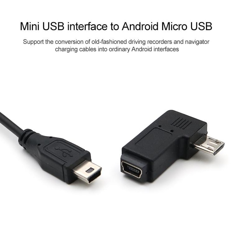 90 Degree Mini USB Female to Micro USB Male Adapter Right Angle Micro USB Converter