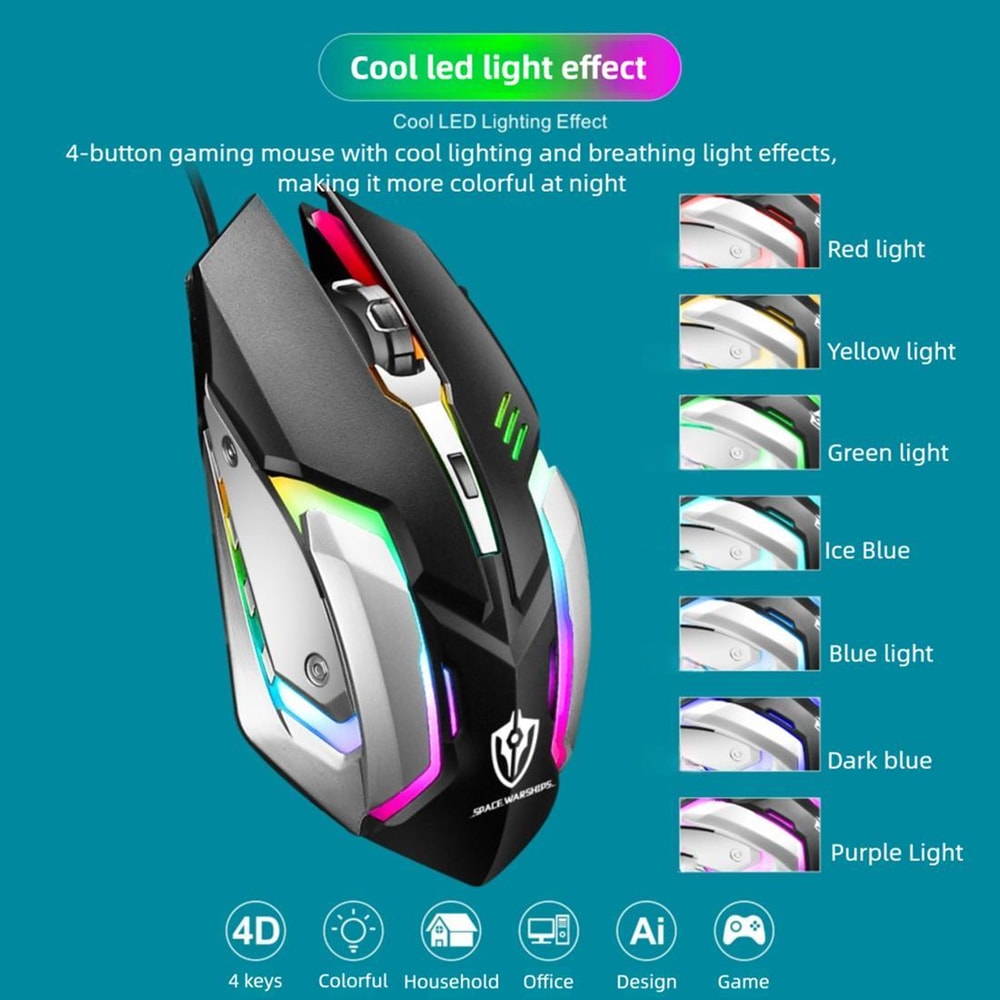 S150 Ergonomic Wired Mouse 1600 DPI Optical USB Mouse for Office and Gaming