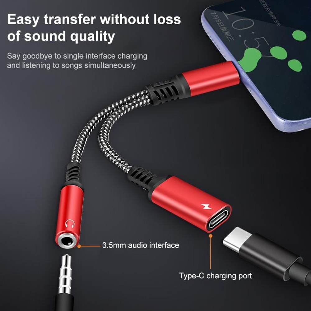 USBC Audio Adapter With 60W PD Fast Charging And 35mm Headphone Jack 1