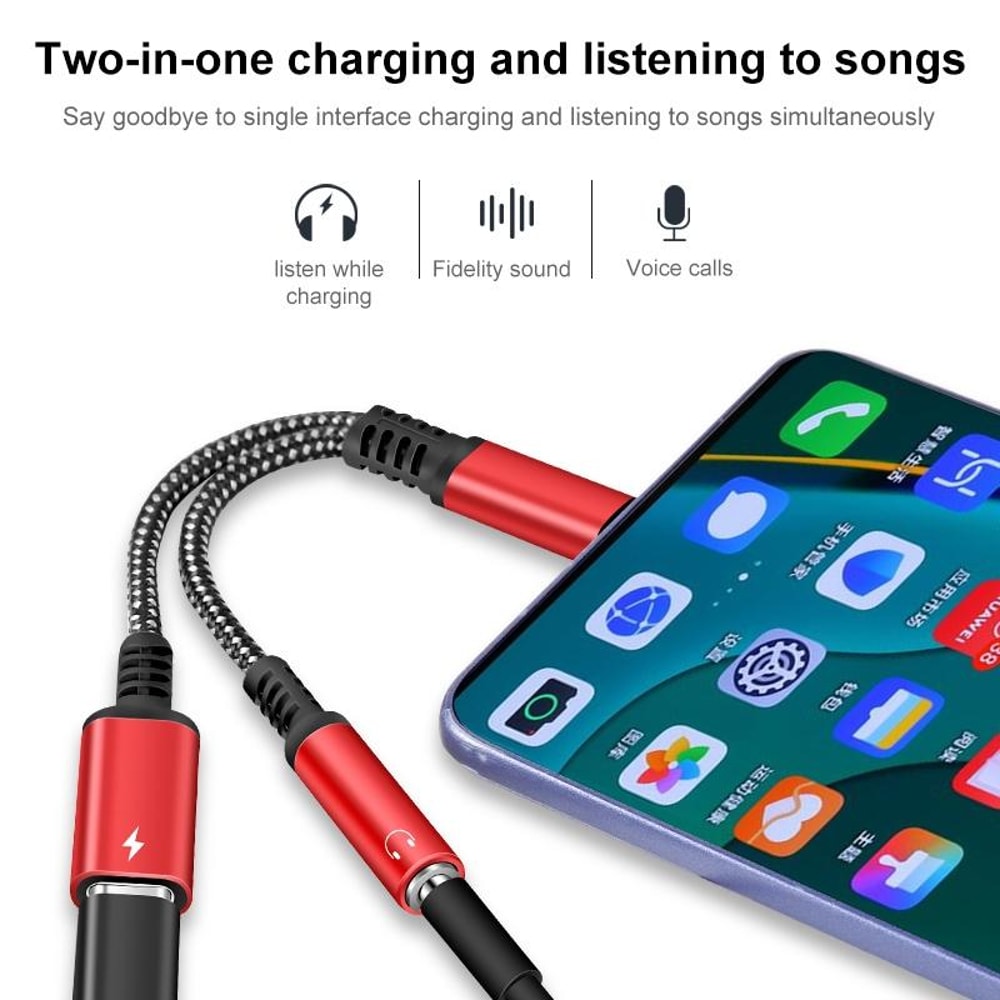 USBC Audio Adapter With 60W PD Fast Charging And 35mm Headphone Jack 9
