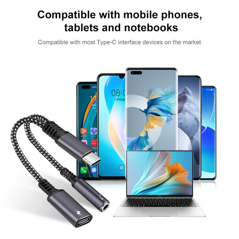 USBC Audio Adapter With 60W PD Fast Charging And 35mm Headphone Jack 10