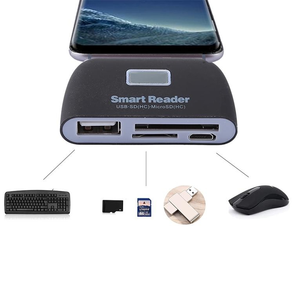 4-in-1 OTG Card Reader USB Adapter for Android Micro USB Devices