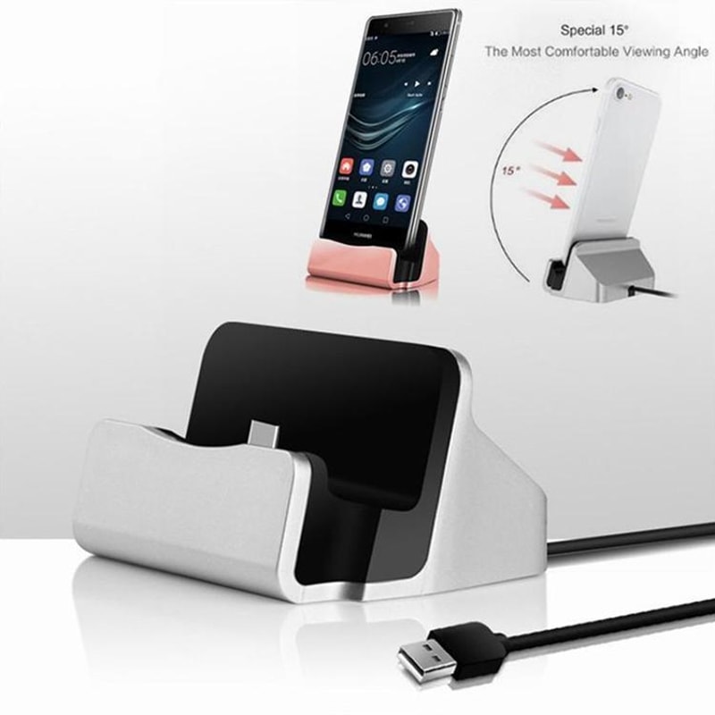 USB C Charging Dock Station with Data Sync Stand for Type C Devices