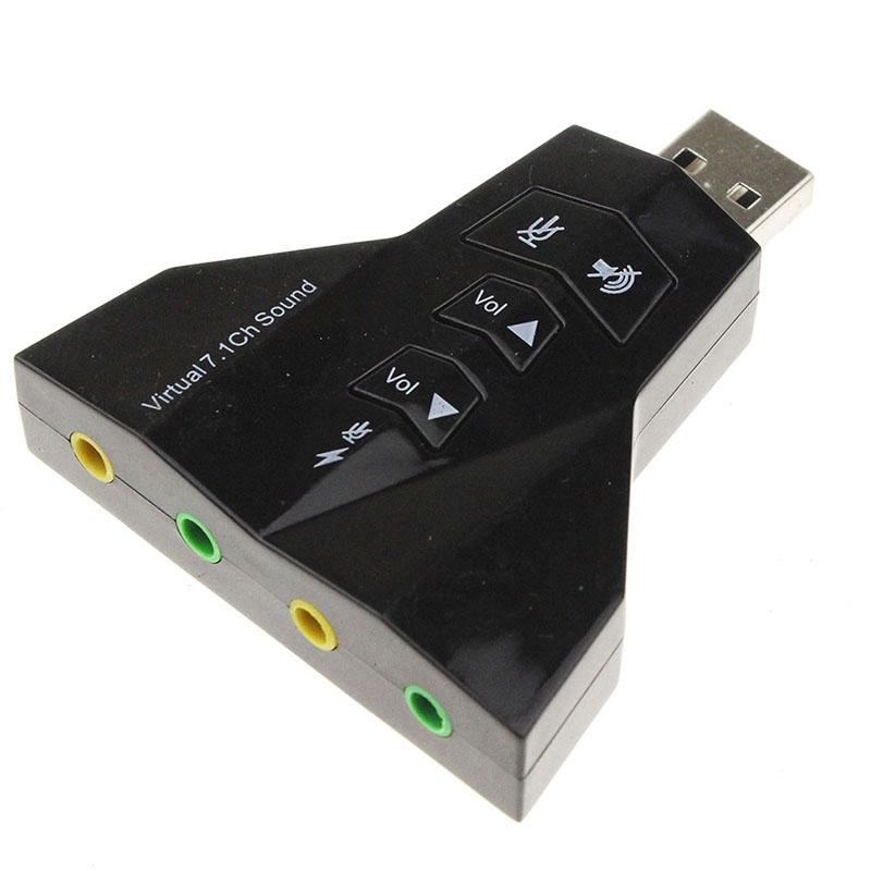 USB Sound Adapter External Sound Card with Dual Mic and Headset Support