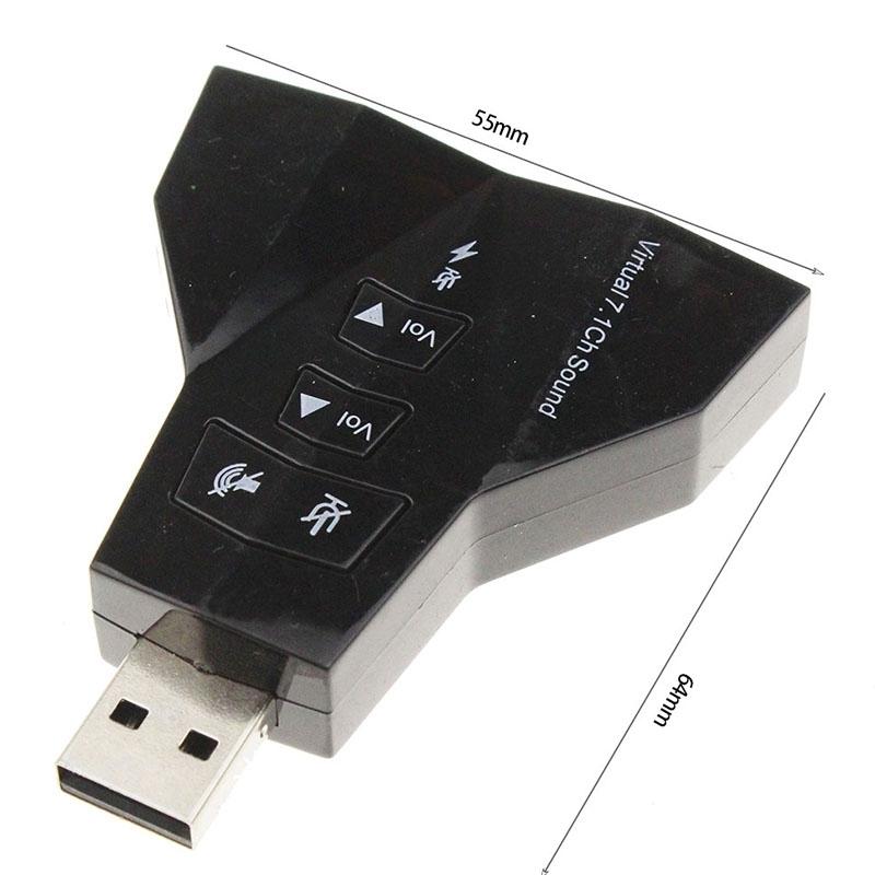 USB Sound Adapter External Sound Card with Dual Mic and Headset Support