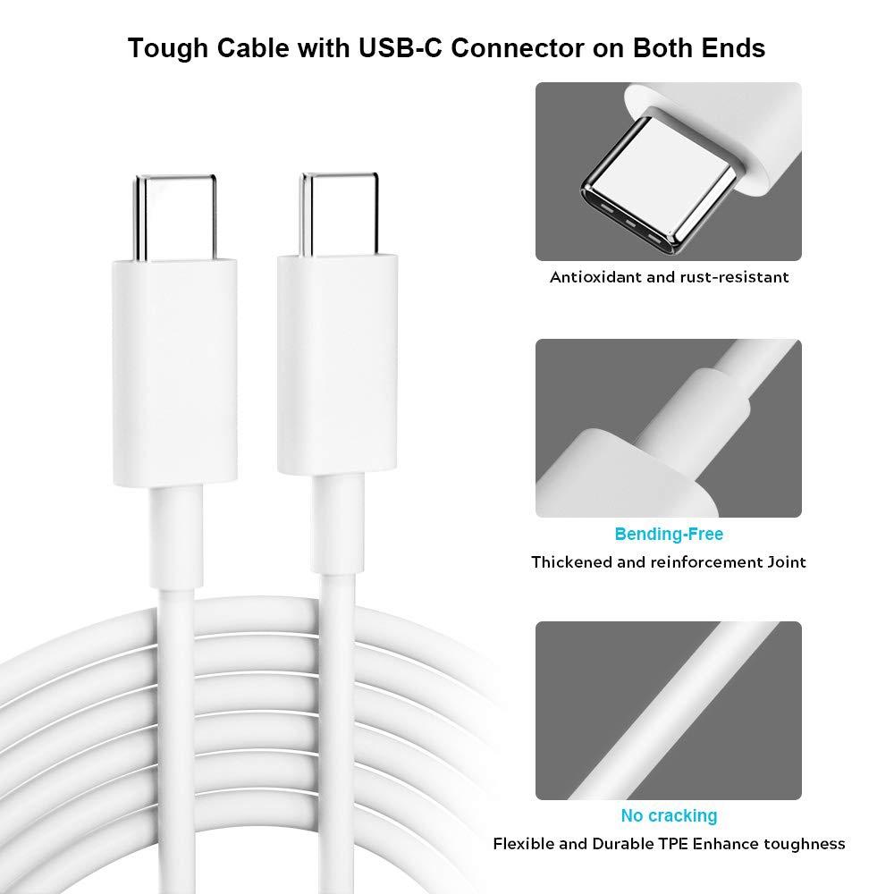 2m USB-C 3.1 Male to Male Extension Data Cable White Fast Charging & Sync