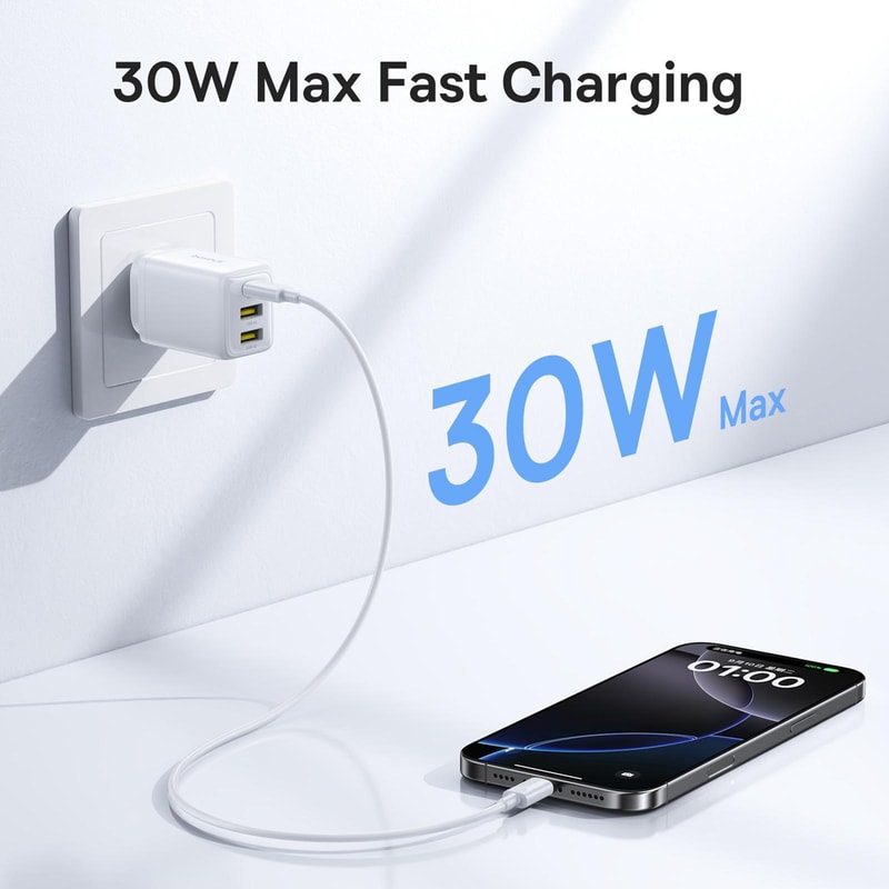 EnerFill FE11 30W GaN USB-C Fast Charger Dual USB Charger