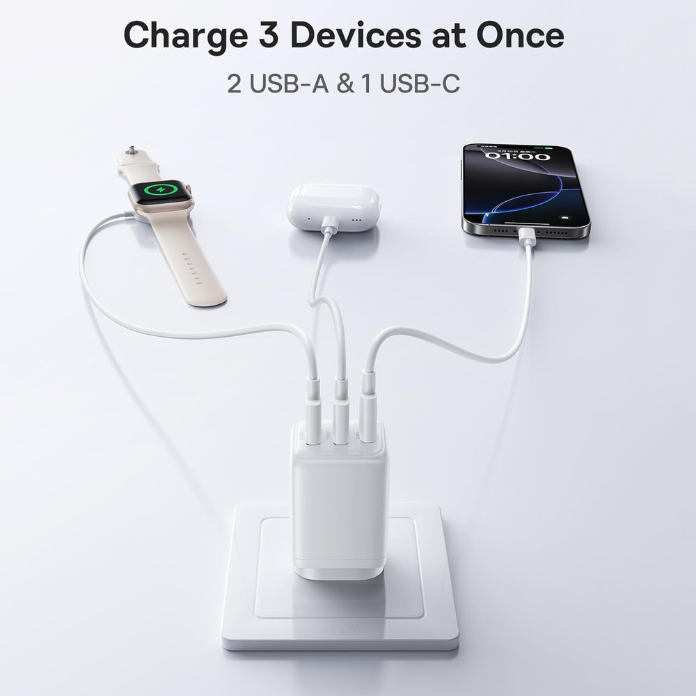 EnerFill FE11 30W GaN USB-C Fast Charger Dual USB Charger
