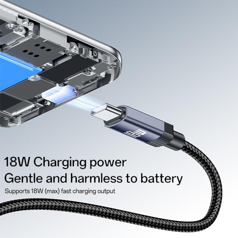 CA204C 18W USB to USB-C Braided Charging & Data Cable 1m Gun Grey