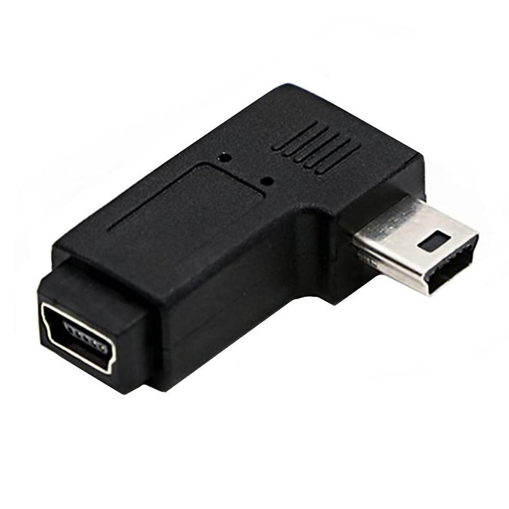 90 Degree Mini USB Right Angle Male to Female Extension Adapter USB 2.0 Black