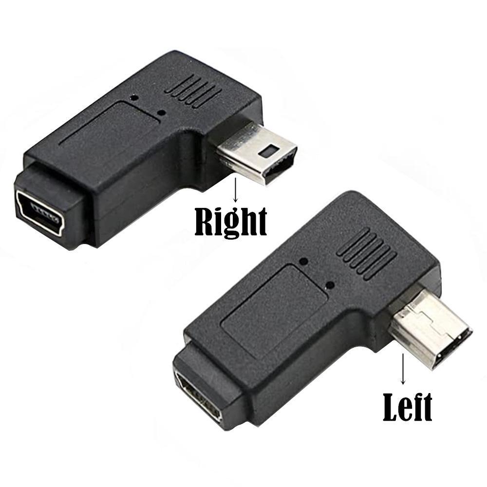 90 Degree Mini USB Right Angle Male to Female Extension Adapter USB 2.0 Black