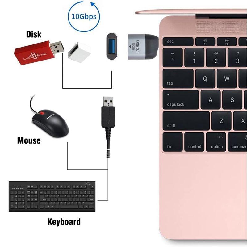 USB 3.0 to USB-C OTG Adapter 10Gbps Type-A Female to Type-C Male High Speed Data Converter
