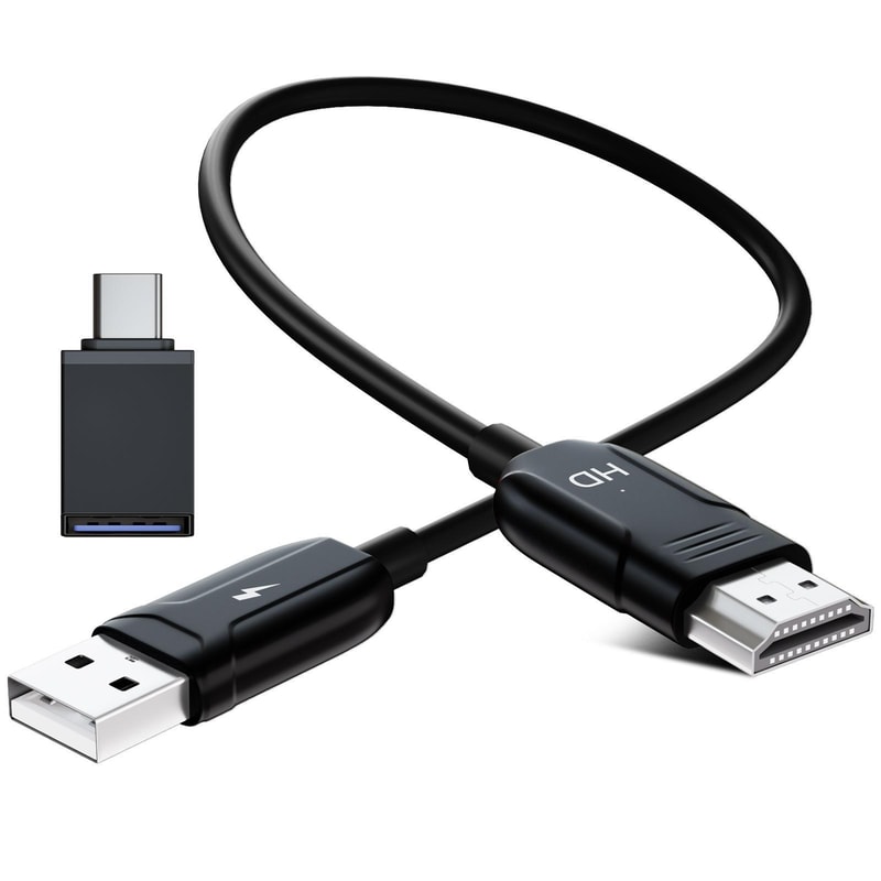 USB to HDMI Cable Screen Mirroring Adapter and Play HD Display Converter 70cm