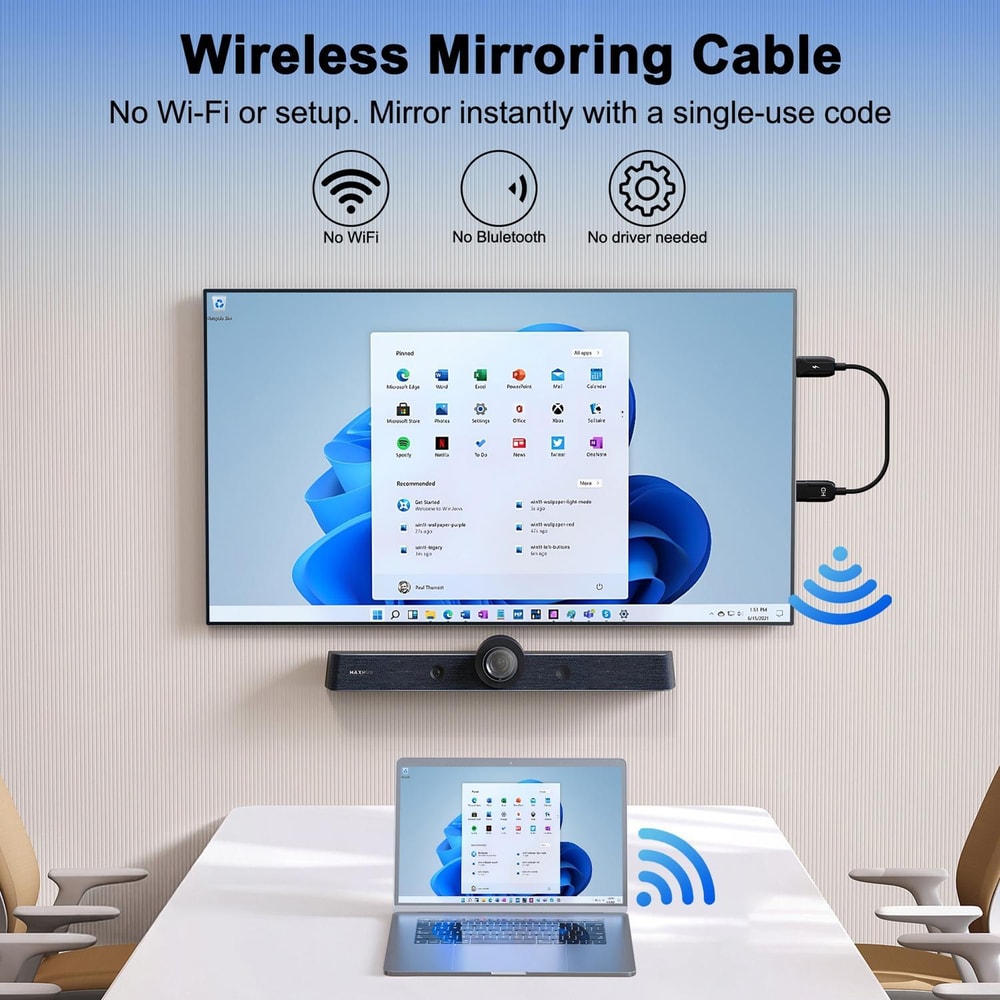USB to HDMI Cable Screen Mirroring Adapter and Play HD Display Converter 70cm