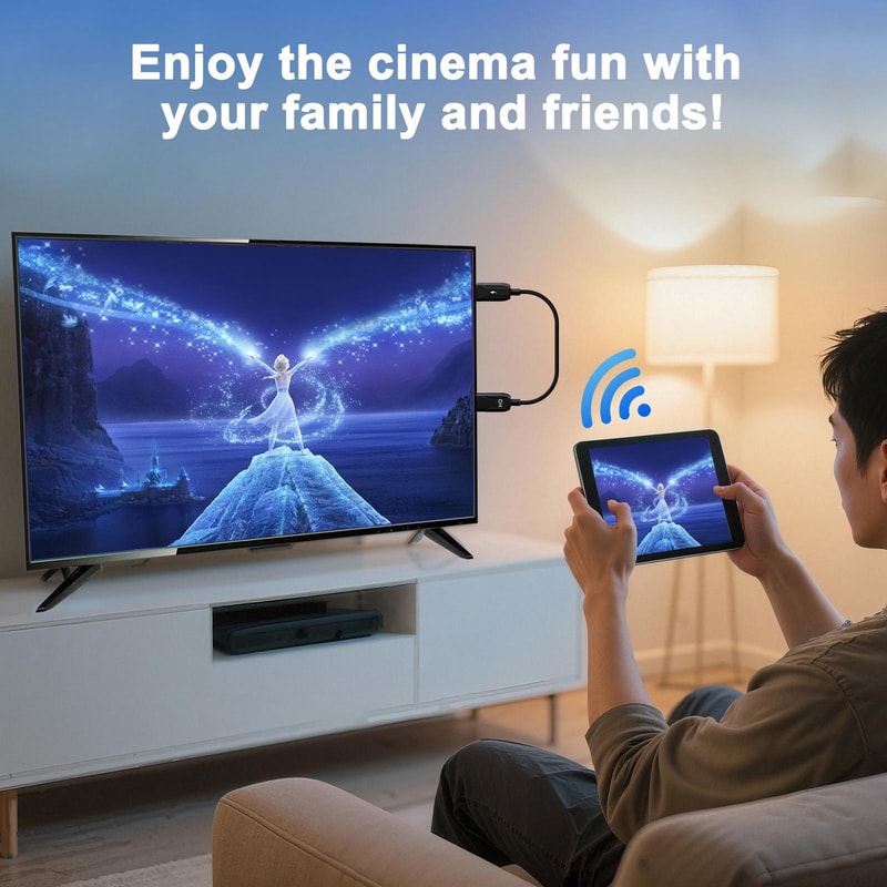 USB to HDMI Cable Screen Mirroring Adapter and Play HD Display Converter 70cm