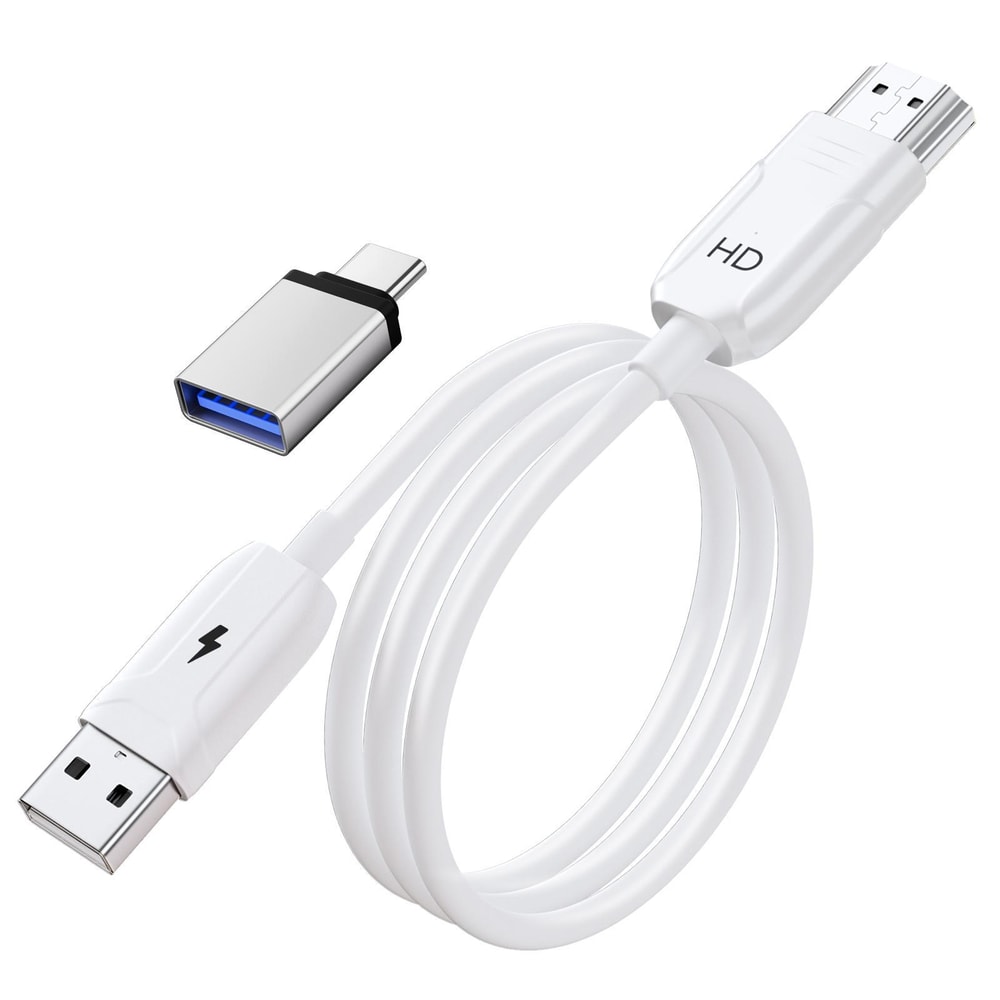 USB to HDMI Cable Screen Mirroring Adapter and Play HD Display Converter 70cm