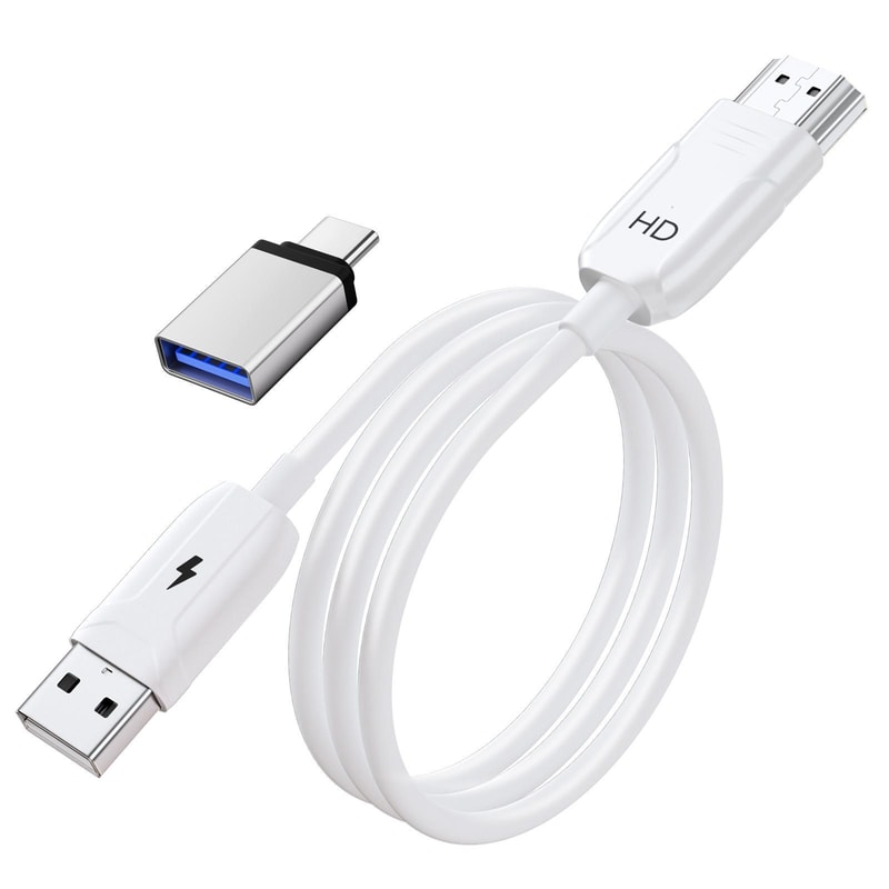USB to HDMI Cable Screen Mirroring Adapter and Play HD Display Converter 70cm