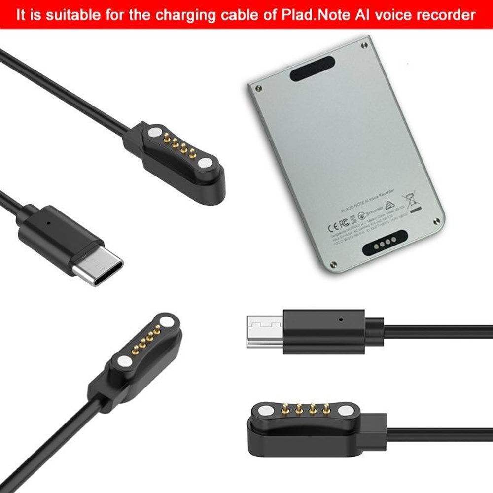 Note Magnetic USB-C Charging Cable 1m Fast Charge Replacement Cord for AI Voice Recorder