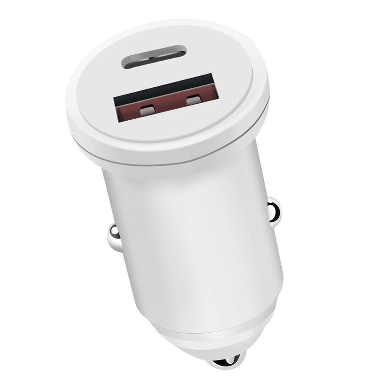 PowerDrive 20W Fast Charging Car Charger with USB-C PD & QC 3.0 Dual Ports