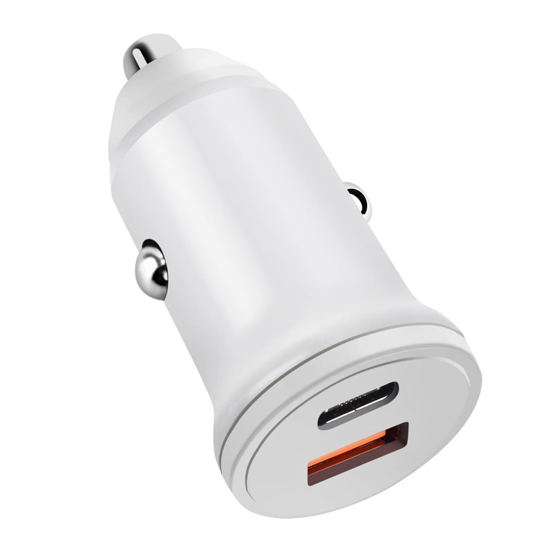 PowerDrive 20W Fast Charging Car Charger with USB-C PD & QC 3.0 Dual Ports
