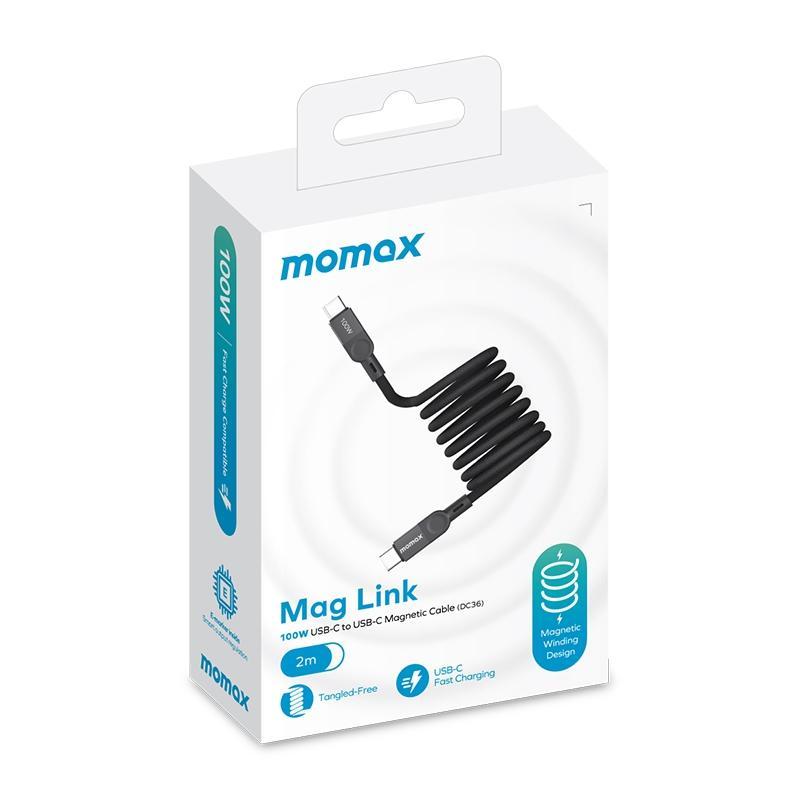 MOMAX 100W Magnetic USBC To USBC Braided Fast Charging Cable 2M 8