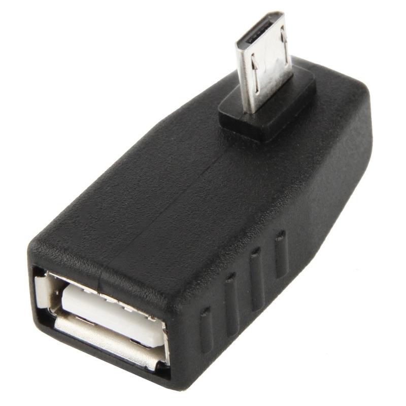 Micro USB OTG Adapter 90 Degree Angle USB 2.0 Female Converter for Phones & Tablets
